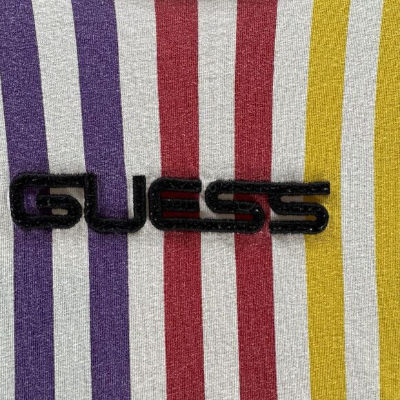 Guess x J Balvin Shirt Mens Extra Large Rainbow Stripes Multicolor Cotton 2020 - Picture 2 of 12